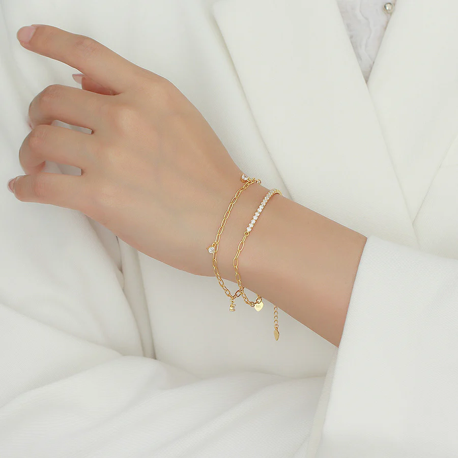 Galvanik Armband mit Steinen